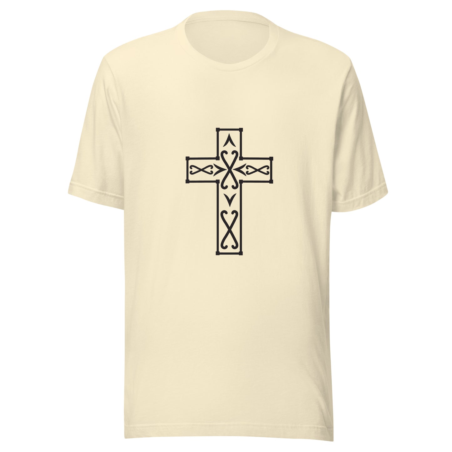 Natural Ornate Christian Cross Unisex T-Shirt.