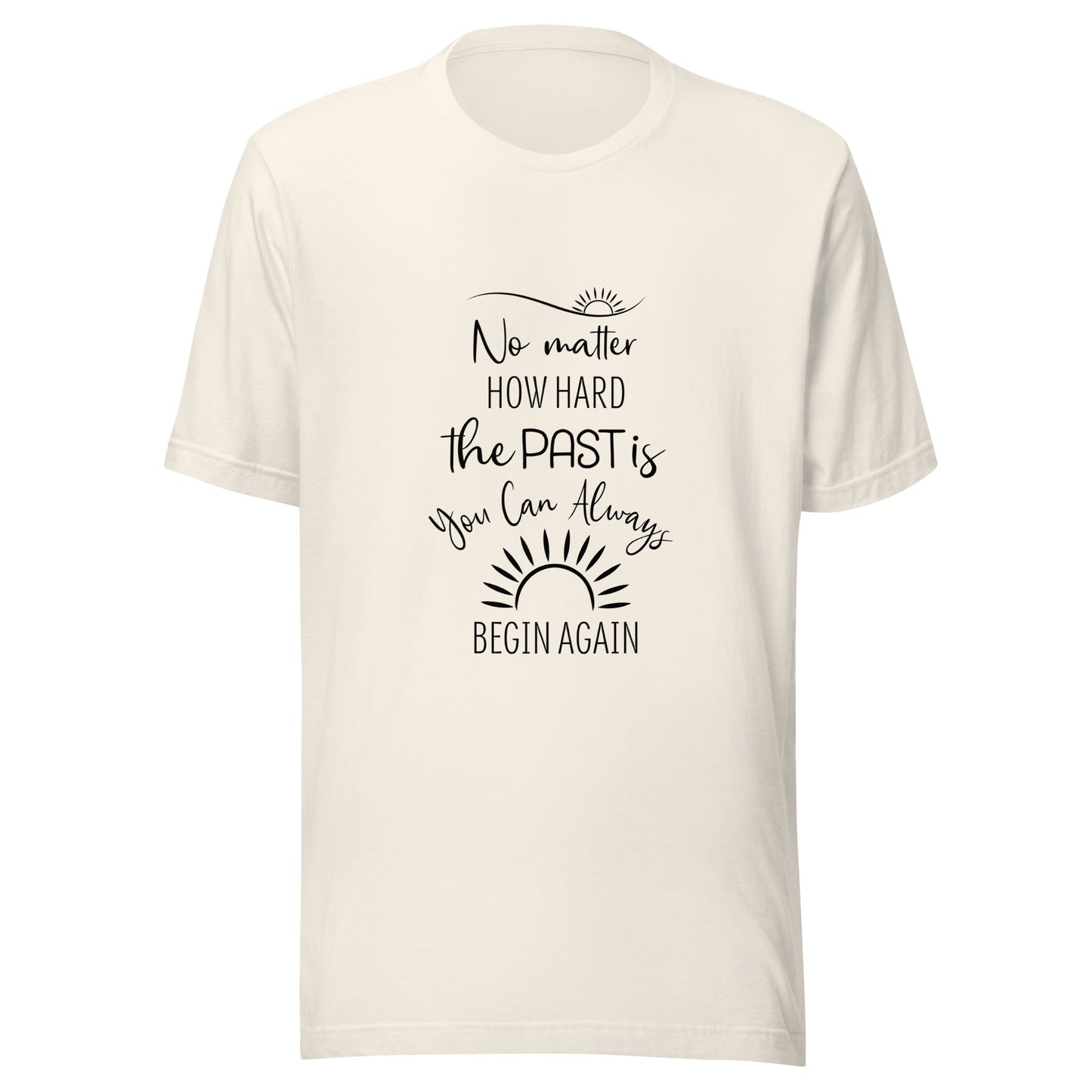 Vintage white unisex short sleeve t-shirt that states 'I have survived too many storms to be bothered by raindrops' with raindrops and storm clouds.