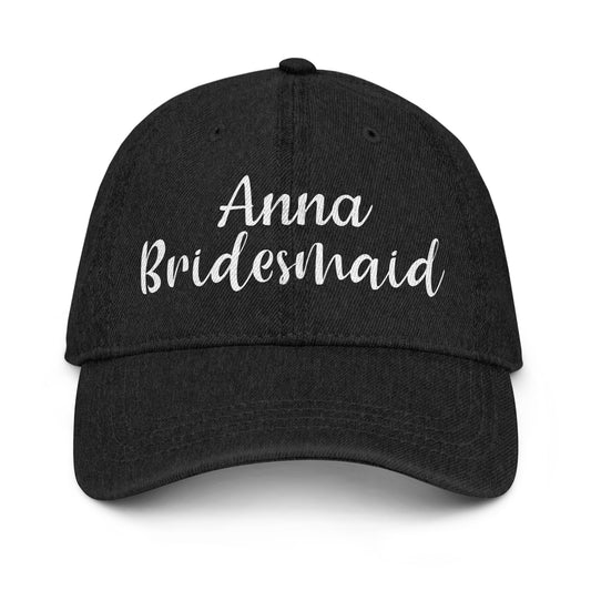 Personalized with name bridesmaid ballcap.