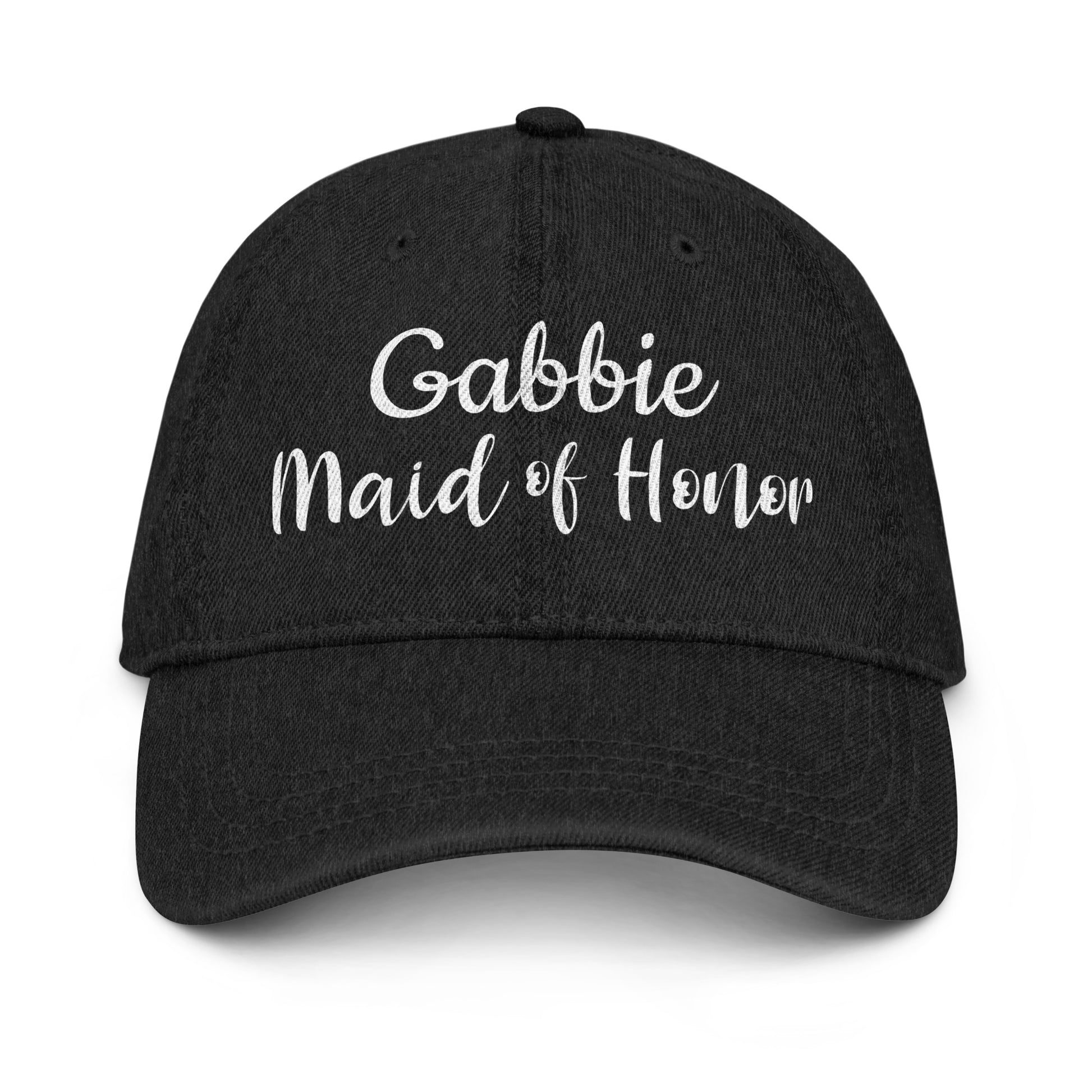 Personalized with name  Maid of Honor Denim Hat.