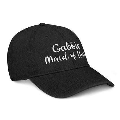 Personalized with name  Maid of Honor Denim Hat.