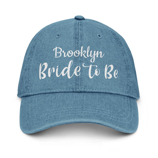 Bride to Be Personalized with name Denim Hat.