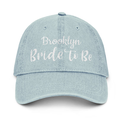 Bride to Be Personalized with name Denim Hat.