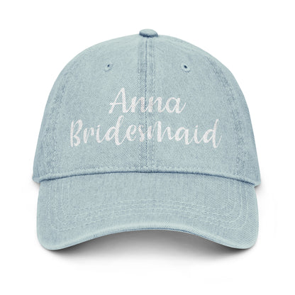 Personalized with name bridesmaid ballcap.