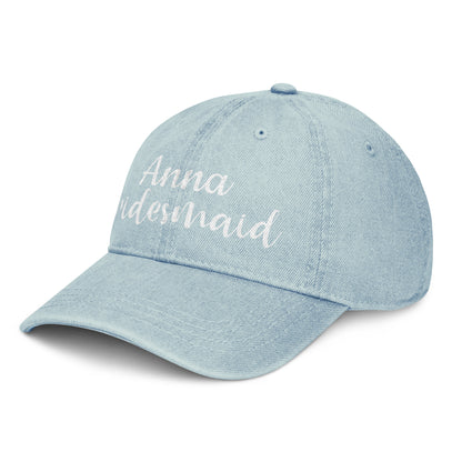Personalized with name bridesmaid ballcap.