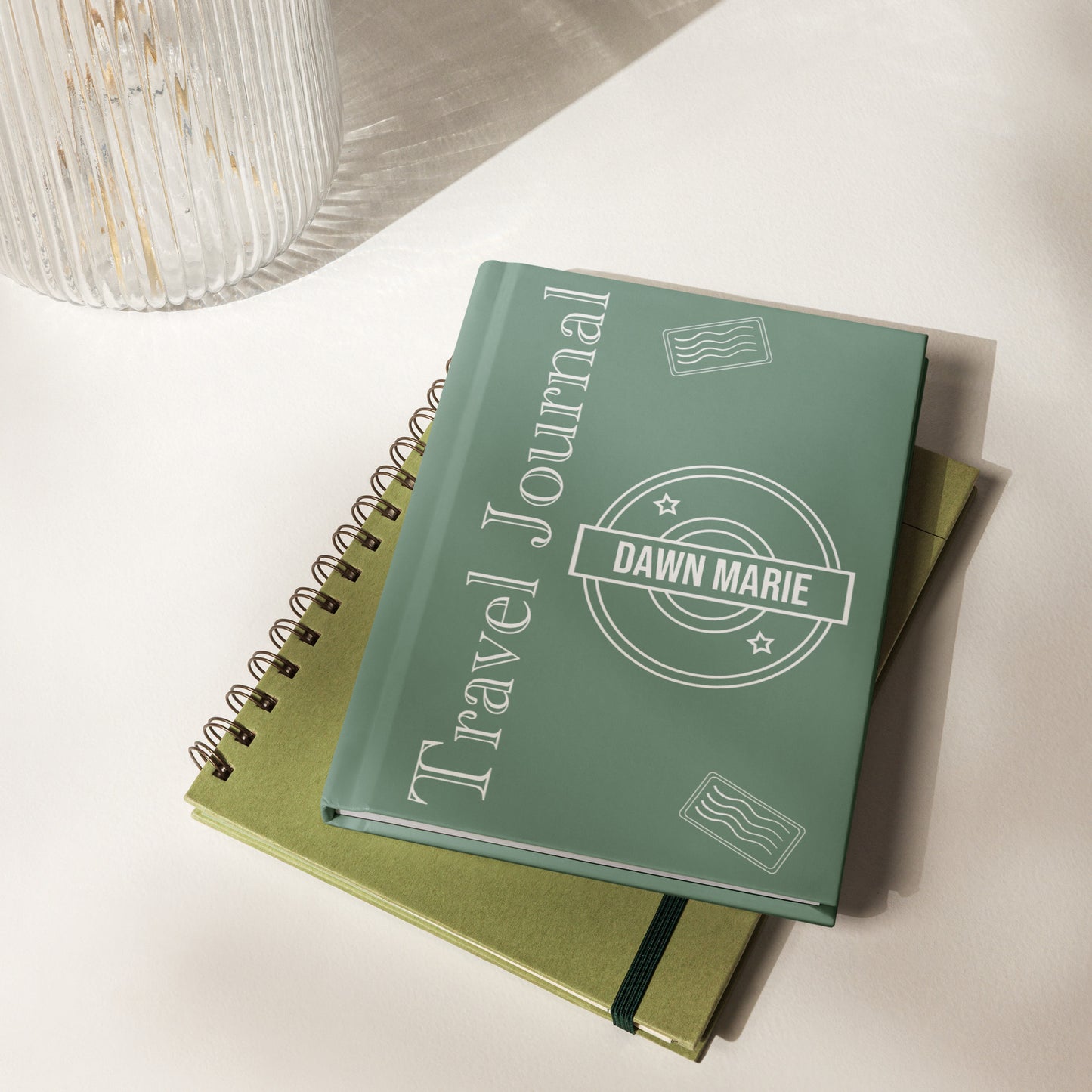 Personalized Travel Journal Stamp Design Hardcover