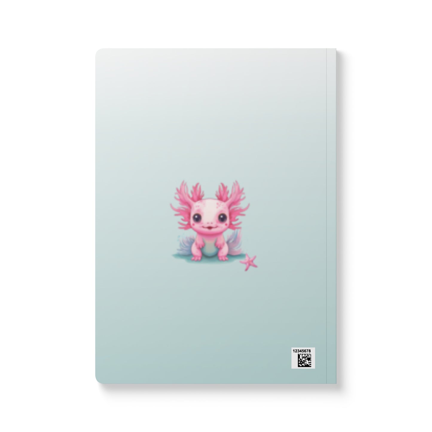 Softcover personalized with name axolotyl notebook.