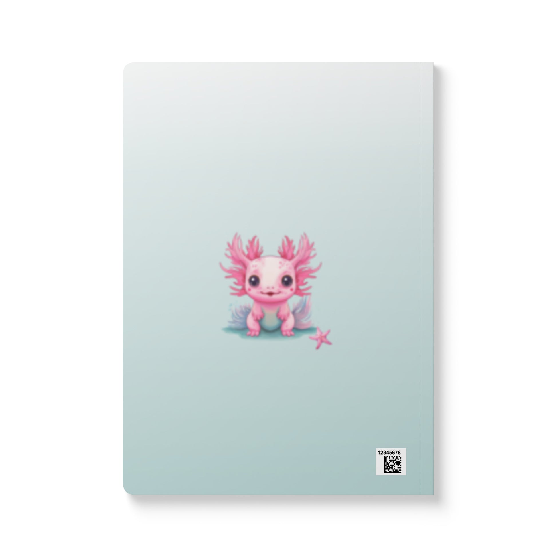 Softcover personalized with name axolotyl notebook.