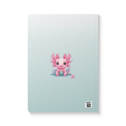 Softcover personalized with name axolotyl notebook.