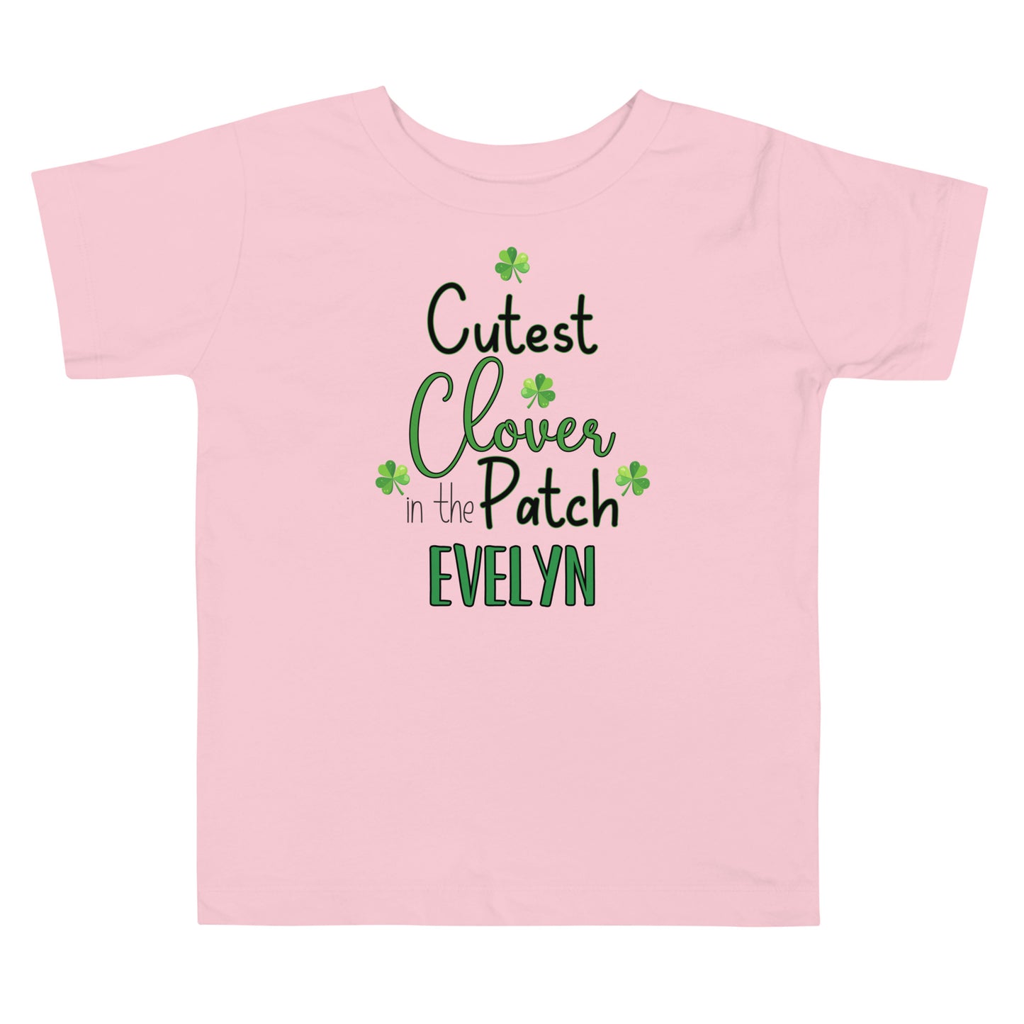 Cutest Clover in the Patch Personalized toddler t-shirt.