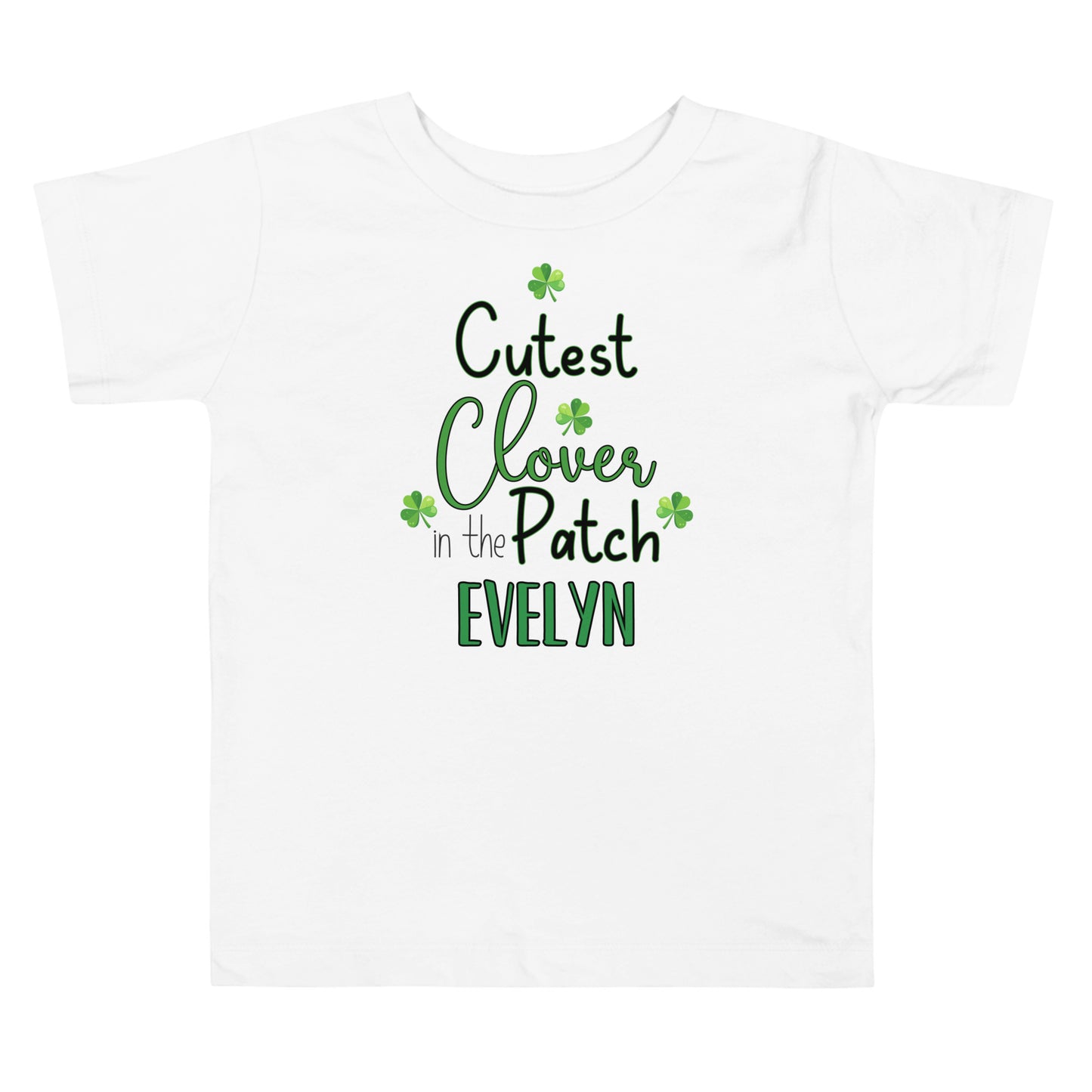 Cutest Clover in the Patch Personalized toddler t-shirt.