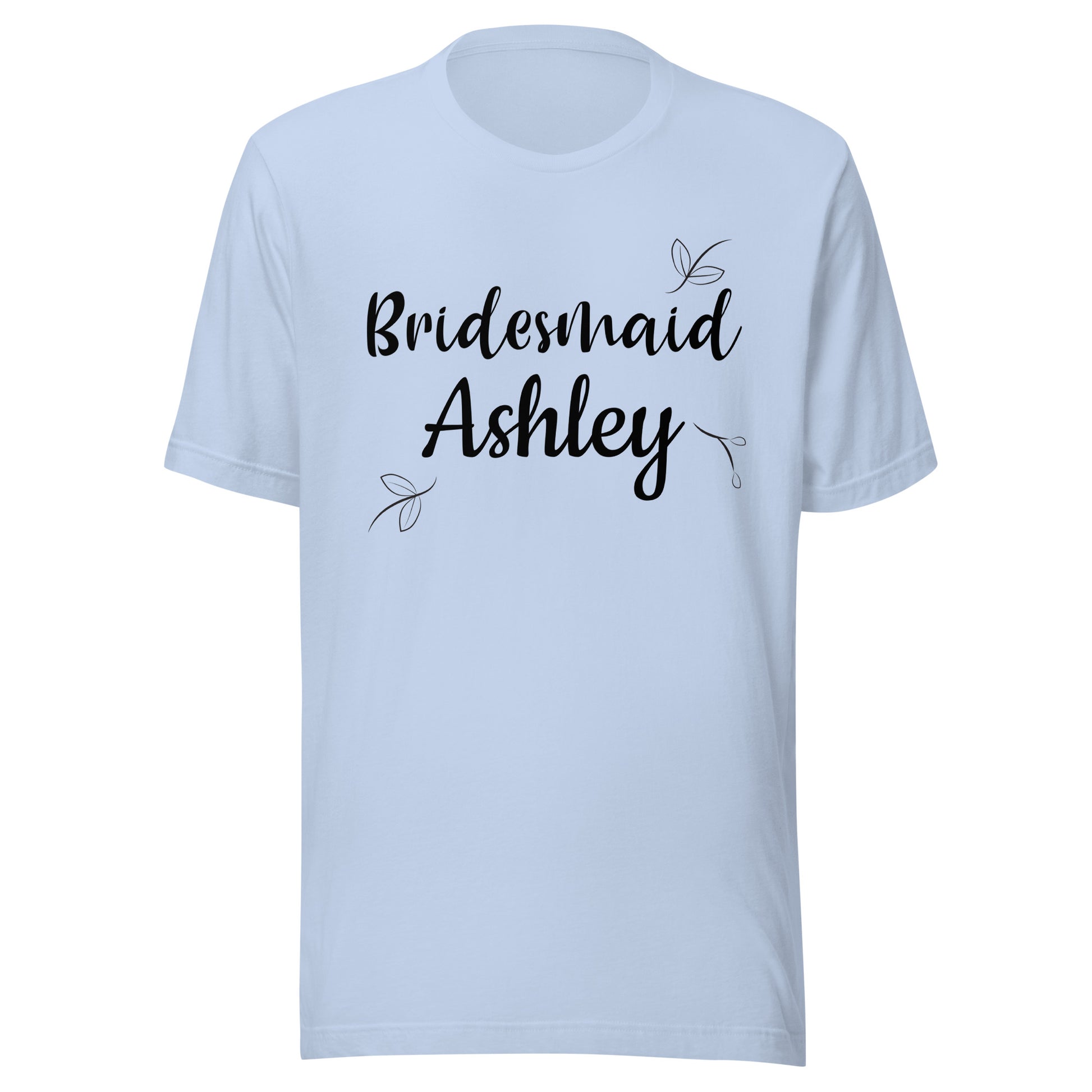 Personalized with name Bridesmaid t-shirt great for bachelorette party.