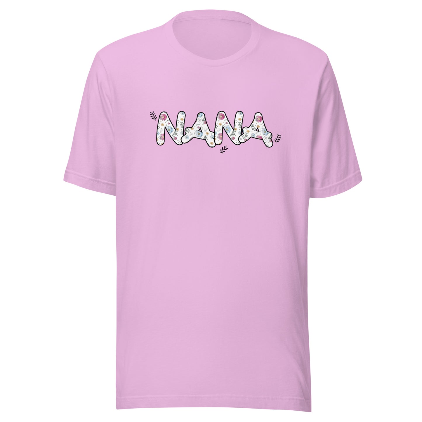 Lilac Short sleeve unisex t-shirt that says Nana on the front.