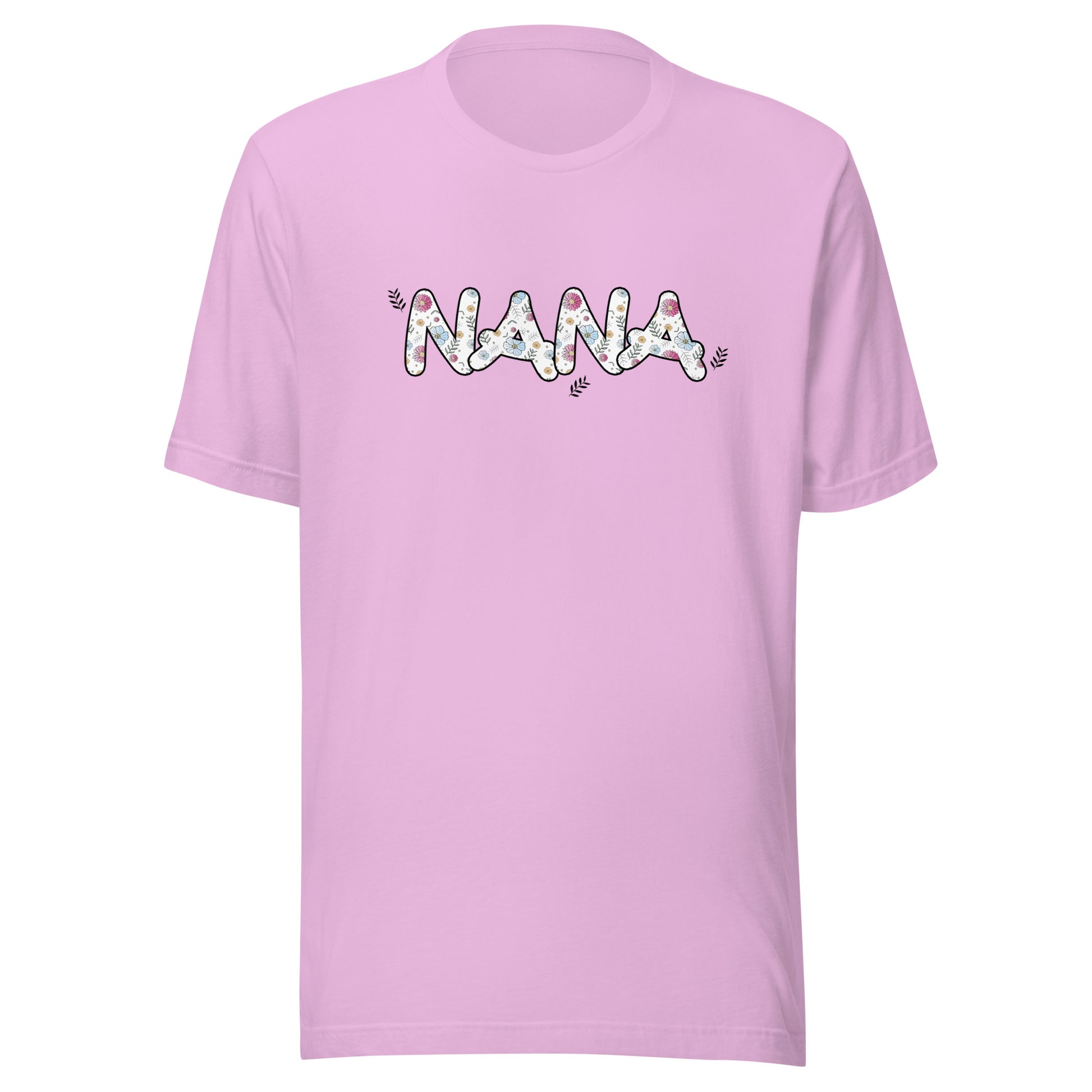 Lilac Short sleeve unisex t-shirt that says Nana on the front.