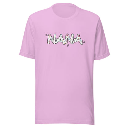 Lilac Short sleeve unisex t-shirt that says Nana on the front.