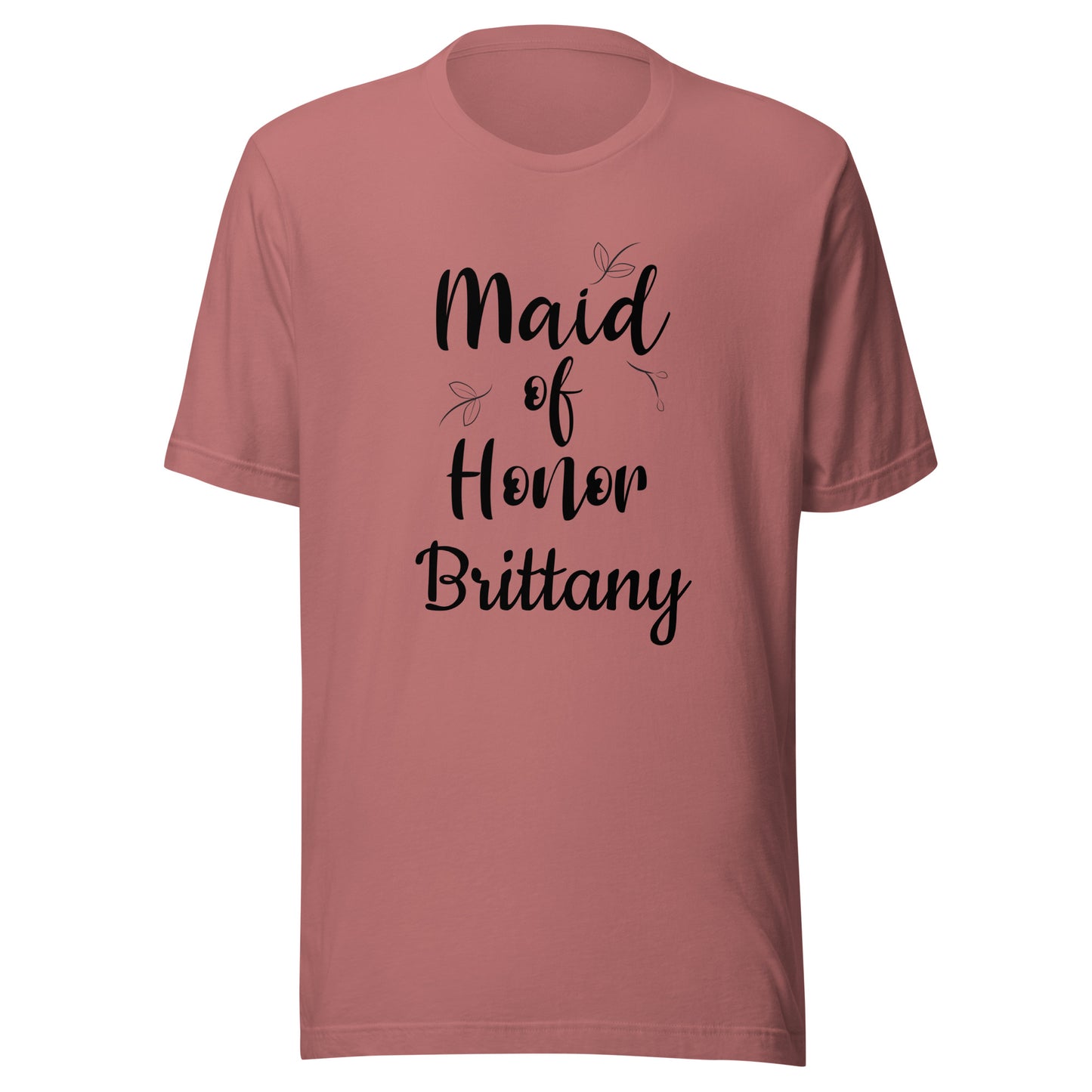 Personalized Maid of Honor t-shirt with name.