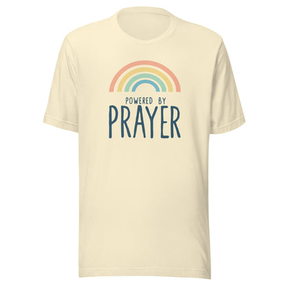 Pastel Rainbow Powered By Prayer Unisex t-shirt.