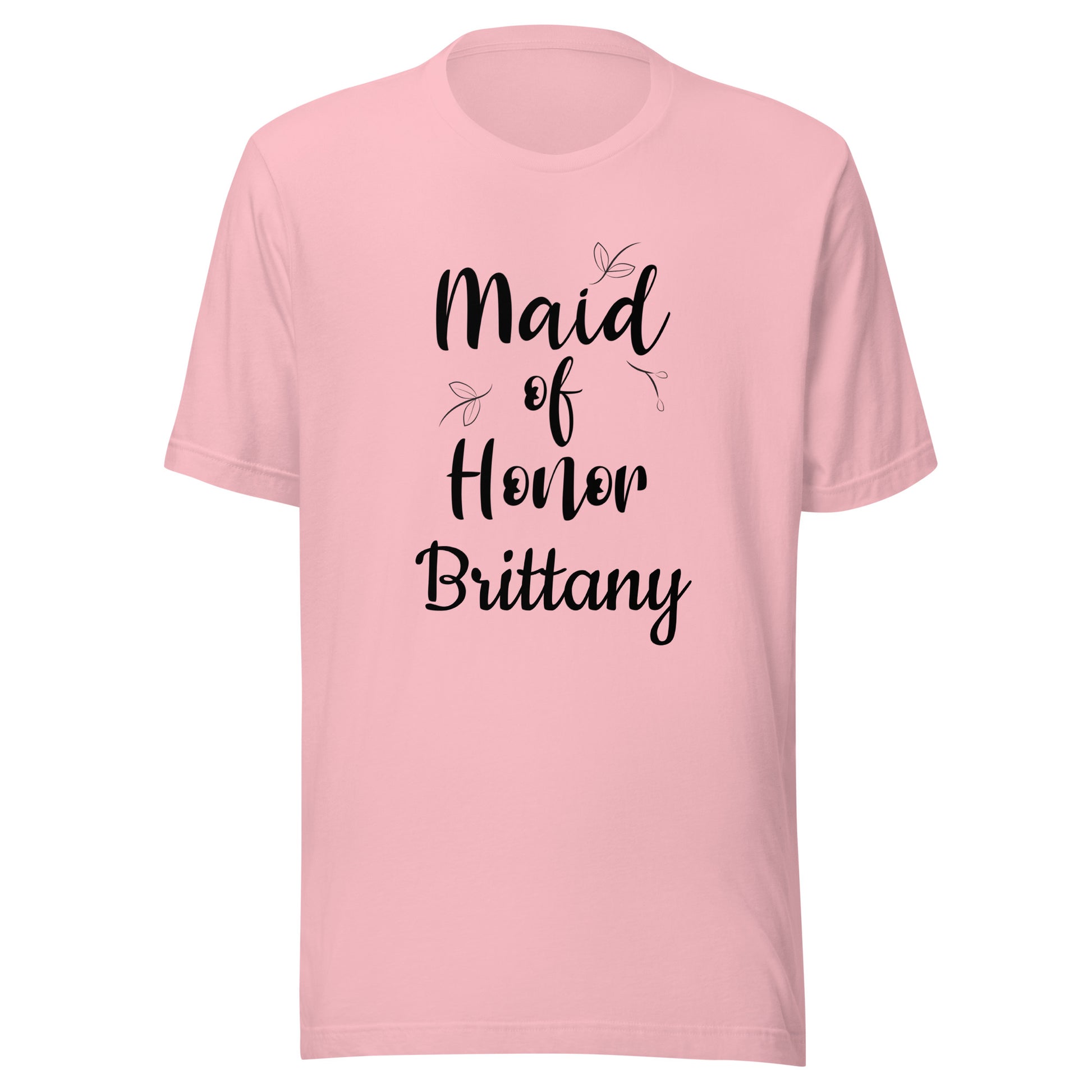 Personalized Maid of Honor t-shirt with name.