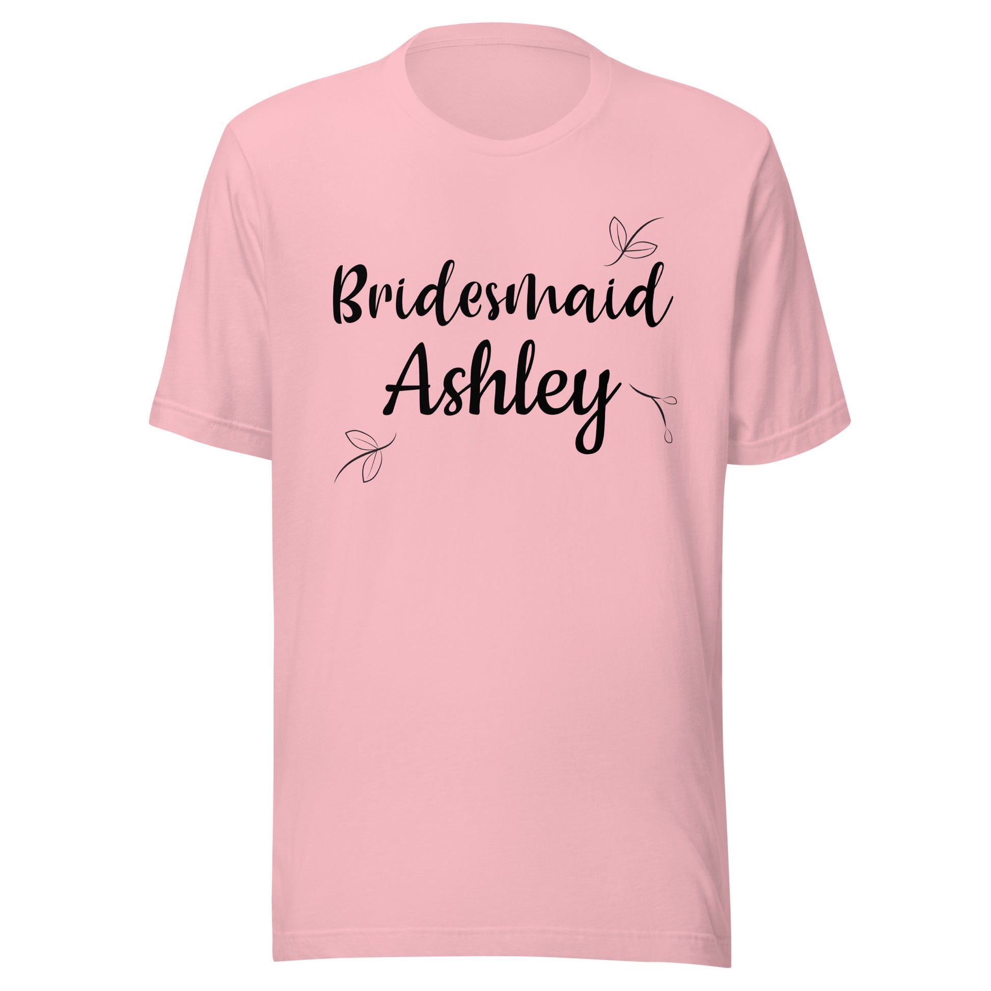 Personalized with name Bridesmaid t-shirt great for bachelorette party.