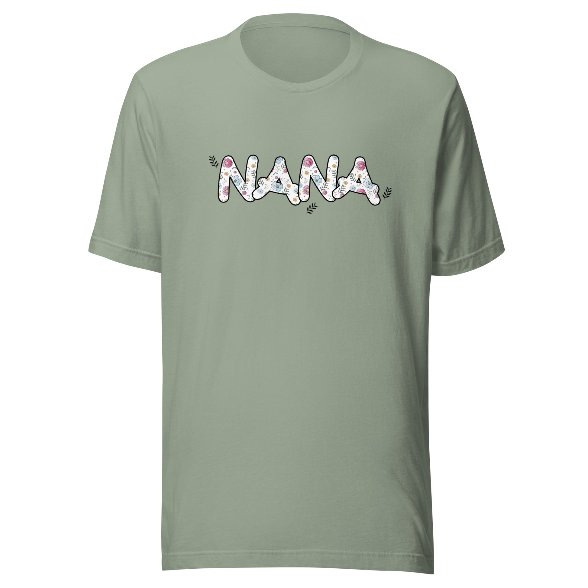 Sage Short sleeve unisex t-shirt that says Nana on the front.