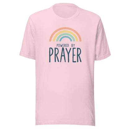 Pastel Rainbow Powered By Prayer Unisex t-shirt.