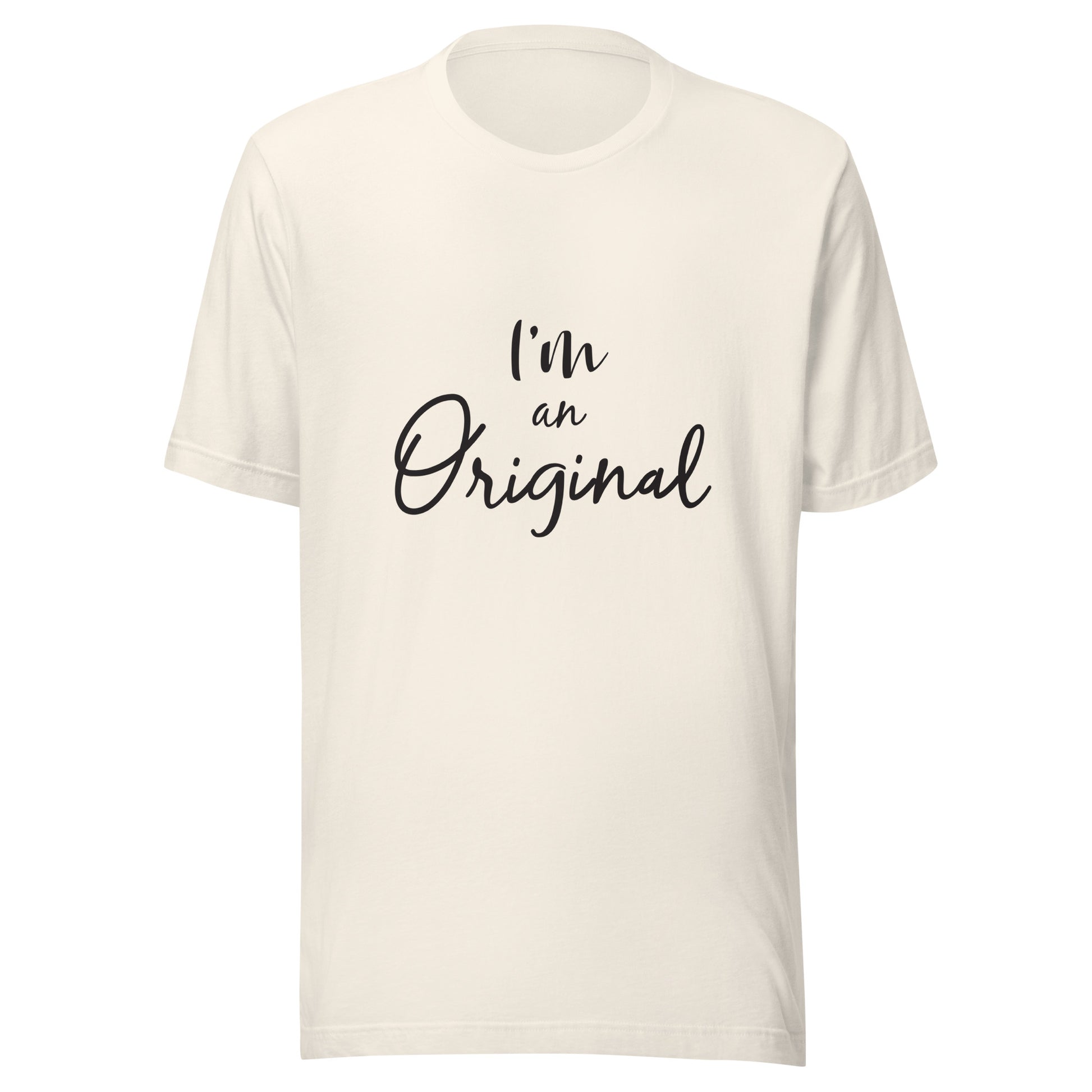 Vintage white unisex short sleeve t-shirt that states 'I'm an Original'.
