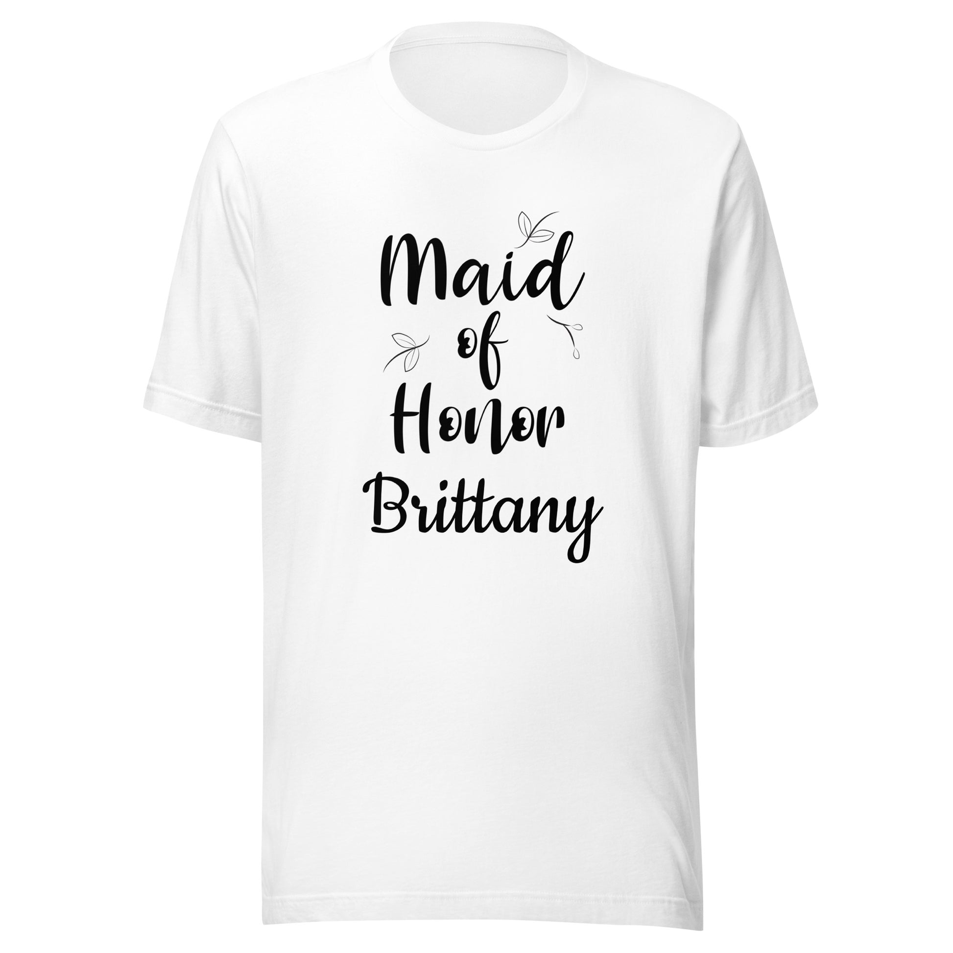 Personalized Maid of Honor t-shirt with name.