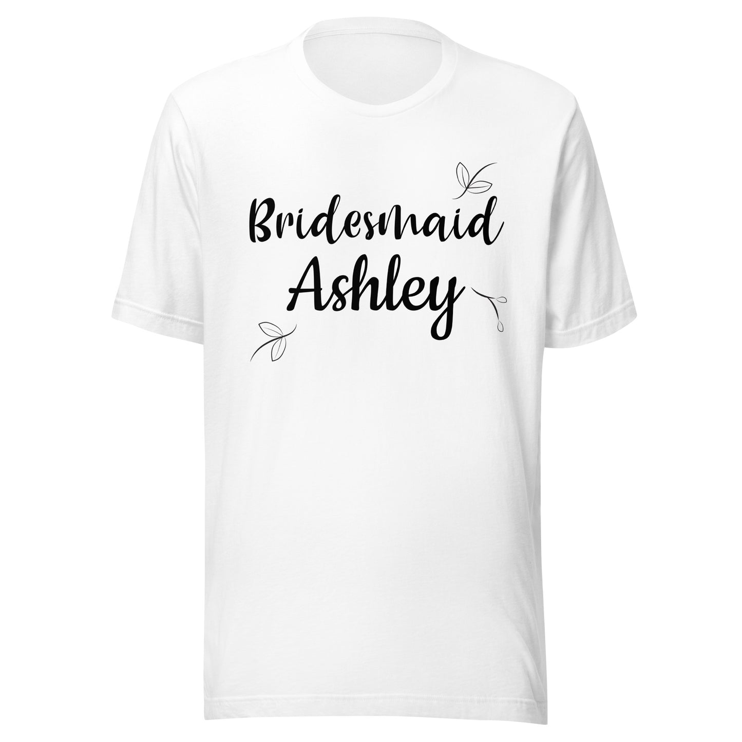 Personalized with name Bridesmaid t-shirt great for bachelorette party.